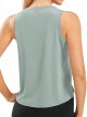 Ice Silk Crop Workout Tank Tops for Women Cool-Dry Sleeveless Loose Fit Yoga Shirts