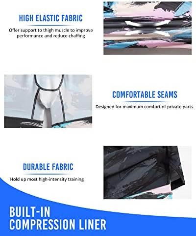 Mens 5" Gym Running Shorts for Men 2 in 1 Quick Dry Workout Athletic Shorts