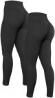 Women's 2 Piece High Waist Workout Butt Lifting Leggings Tummy Control Ruched Booty Smile Yoga Pants