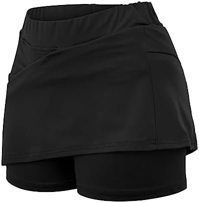 Plus Size Skorts for Women Tummy Control High Waisted Athletic Tennis Golf Skirts with Shorts Pockets Shorts