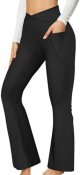 Flare Leggings for Women 2024 High Waisted Workout Leggings with Pockets Tummy Control Crossover Waist