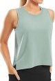 Ice Silk Crop Workout Tank Tops for Women Cool-Dry Sleeveless Loose Fit Yoga Shirts