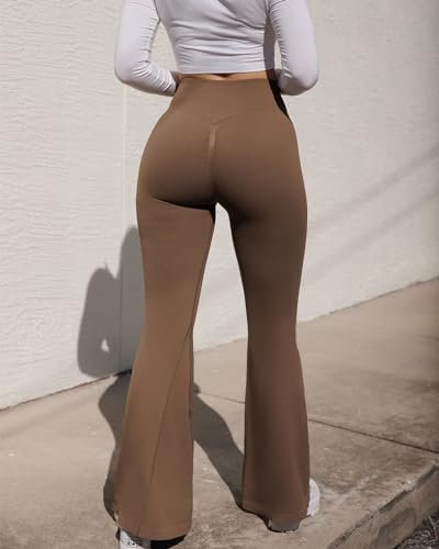 Women Seamless Butt Lifting Flare Leggings High Waisted Yoga Pants