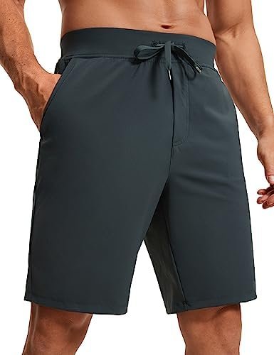 Men's Four-Way Stretch Workout Shorts - 9" Soft Durable Casual Athletic Shorts with Pockets Gym Running Hiking