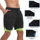 Mens 2 in 1 Workout Running Shorts Athletic Yoga Gym 7" Short Clothes with Side Pockets