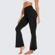 Black Flare Yoga Pants for Women - Soft High Waist Bootcut Leggings Tall & Long Bootleg Pants for Women