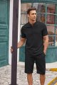 Men's 2 Pieces Linen Set Casual Shirts Short Sleeve Beach Yoga Shorts Summer Pants Outfits