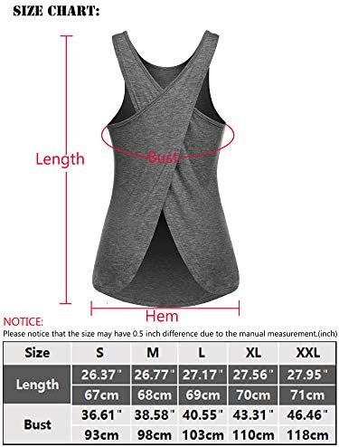 Open Back Workout Top Backless Yoga Shirts Tie Back Workout Tank Activewear Shirts Exercise Yoga Tank Tops (1-3Pack)