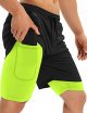 Mens 2 in 1 Workout Running Shorts Athletic Yoga Gym 7" Short Clothes with Side Pockets