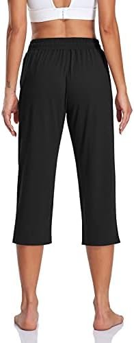 Women's Capri Yoga Pants Loose Soft Drawstring Workout Sweatpants Causal Lounge Pants with Pockets