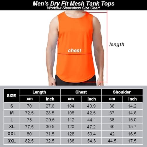 Men's Mesh Tank Top Shirt Quick Drying Sleeveless Shirts Fitted Muscle Tank Tops Sport Round Neck T-Shirt