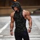 Men's Workout Hooded Tank Tops Bodybuilding Muscle Cut Off T Shirt Sleeveless Gym Hoodies