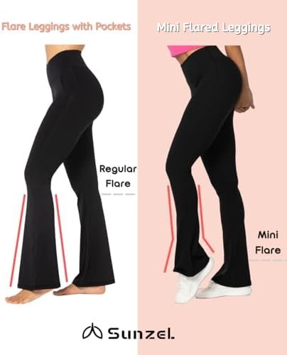 Mini Flared Leggings for Women High Waist Tummy Control Casual Flare Yoga Pants for Yoga