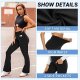 Black Flare Yoga Pants for Women - Soft High Waist Bootcut Leggings Tall & Long Bootleg Pants for Women