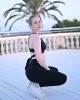 Women's 2 Piece High Waist Workout Butt Lifting Leggings Tummy Control Ruched Booty Smile Yoga Pants