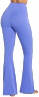 Flare Leggings for Women with Pockets, Crossover Yoga Pants with Tummy Control, High Waisted and Wide Leg