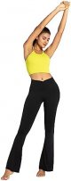 Flare Leggings, Crossover Yoga Pants with Tummy Control, High-Waisted and Wide Leg