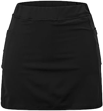 Plus Size Skorts for Women Tummy Control High Waisted Athletic Tennis Golf Skirts with Shorts Pockets Shorts