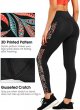 Printed Workout Leggings for Women High Waisted Yoga Pants with 2 Pockets Non See-Through Tummy Control