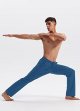 Men's Cotton Yoga Sweatpants Exercise Pants Open Bottom Athletic Lounge Pants Loose Male Sweat Pants with Pockets