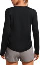 Lightweight Long Sleeve Workout Shirts for Women Running UPF 50+ Sun Shirt High Neck Athletic Training Tops