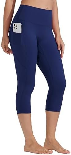 Women's Capri Yoga Leggings with Pockets High Waisted Exercise Workout Capris Pants