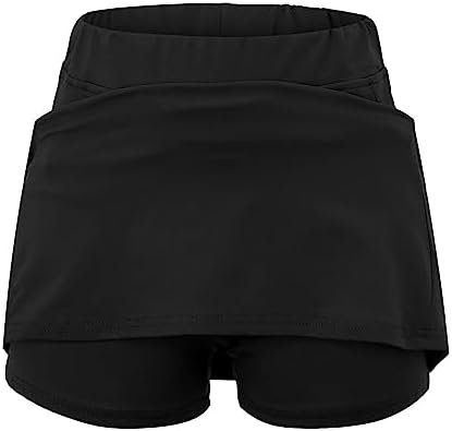 Plus Size Skorts for Women Tummy Control High Waisted Athletic Tennis Golf Skirts with Shorts Pockets Shorts